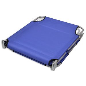 Blaue Klappliege mit Kopfkissen