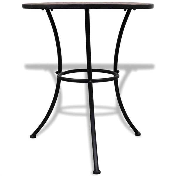 vidaXL Table de bistro Rouge terre cuite 60 cm Mosaïque
