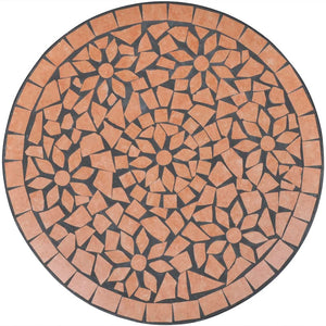 vidaXL Table de bistro Rouge terre cuite 60 cm Mosaïque