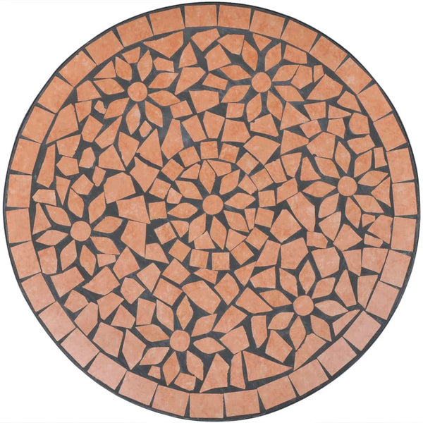 vidaXL Table de bistro Rouge terre cuite 60 cm Mosaïque