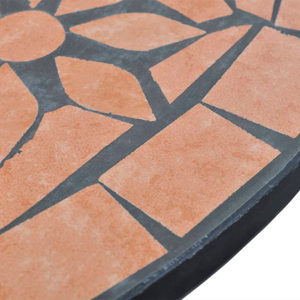 vidaXL Table de bistro Rouge terre cuite 60 cm Mosaïque