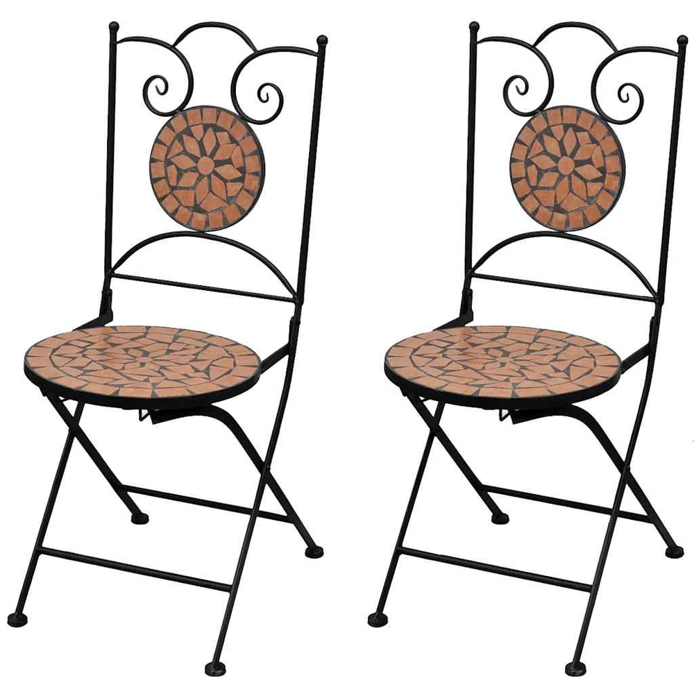 Klappbare Bistrostühle, 2er Set, Terrakotta