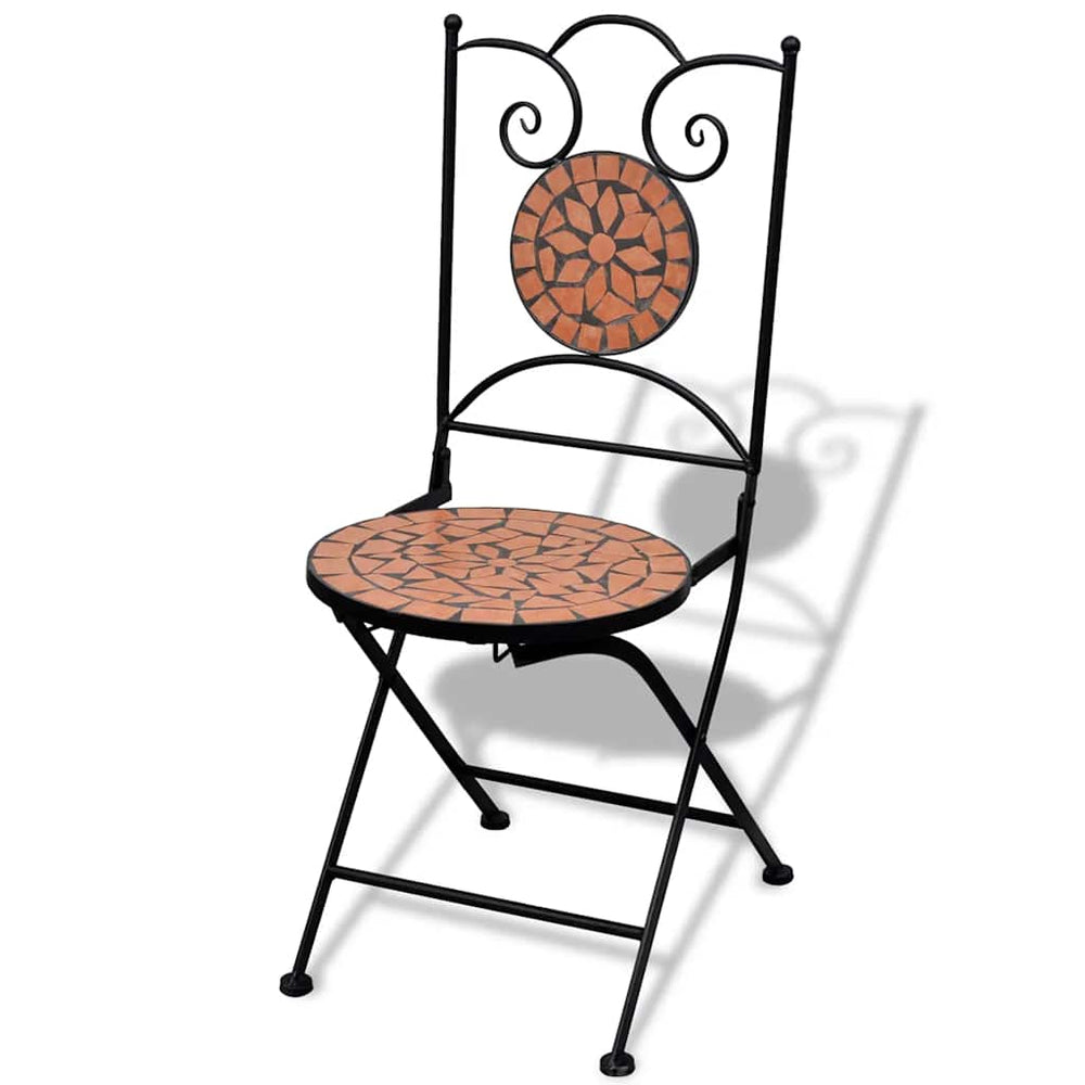 Klappbare Bistrostühle, 2er Set, Terrakotta
