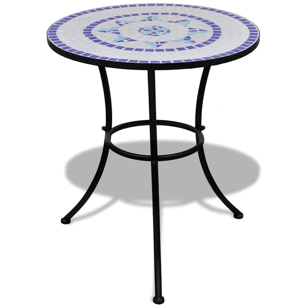 Mosaik Bistrotisch Blau Weiß 60cm