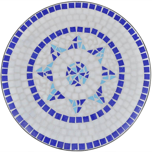 Mosaik Bistrotisch Blau Weiß 60cm