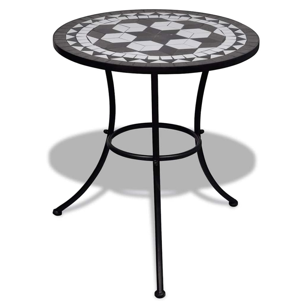 Mosaik Bistrotisch Schwarz/Weiß 60cm