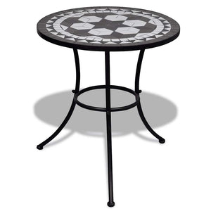 Mosaik Bistrotisch Schwarz/Weiß 60cm