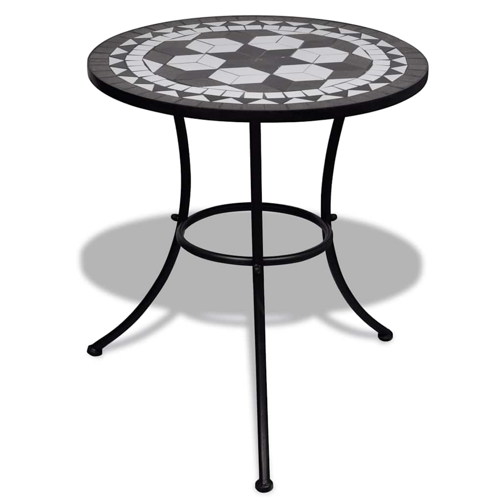 Mosaik Bistrotisch Schwarz/Weiß 60cm