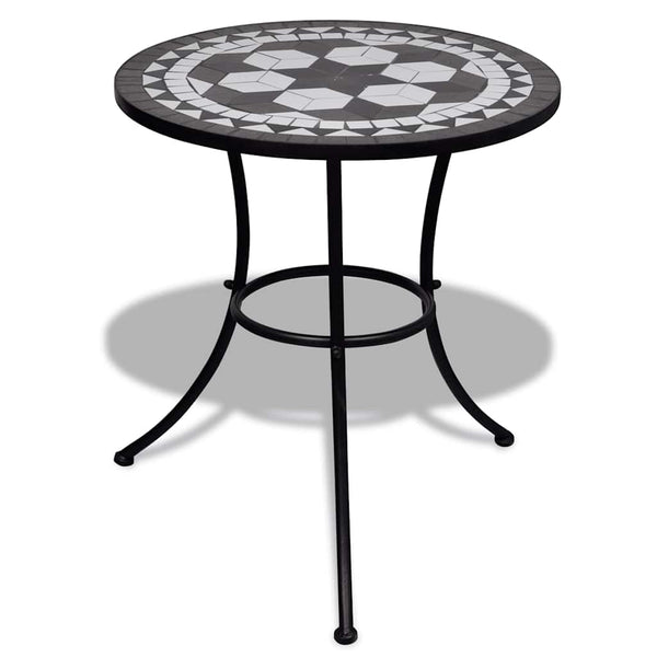 Mosaik Bistrotisch Schwarz/Weiß 60cm
