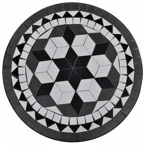 Mosaik Bistrotisch Schwarz/Weiß 60cm