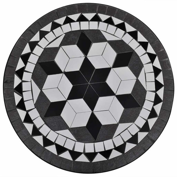 Mosaik Bistrotisch Schwarz/Weiß 60cm