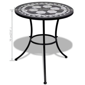 Mosaik Bistrotisch Schwarz/Weiß 60cm