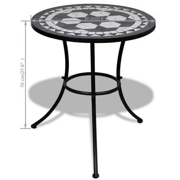 Mosaik Bistrotisch Schwarz/Weiß 60cm