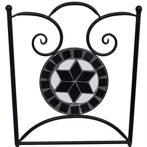 Klappbare Bistrostühle, Keramik Schwarz/Weiß, 2er Set