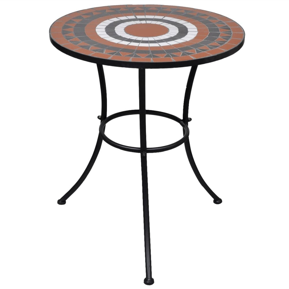 Mosaik Bistrotisch Terrakotta-Rot 60cm