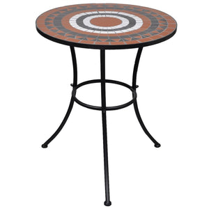 Mosaik Bistrotisch Terrakotta-Rot 60cm