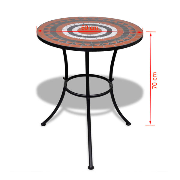 Mosaik Bistrotisch Terrakotta-Rot 60cm
