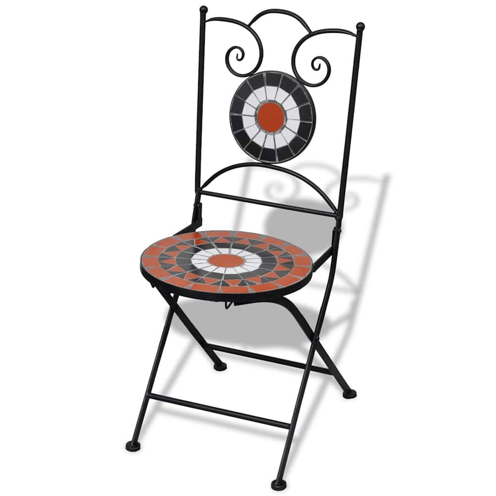 Klappbare Bistrostühle, 2er Set, Terrakotta & Weiß