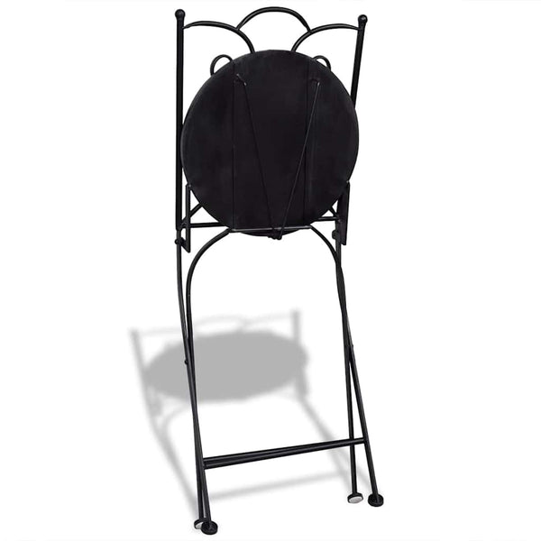 Klappbare Bistrostühle, 2er Set, Terrakotta & Weiß