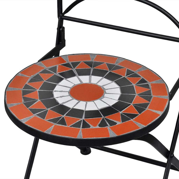Klappbare Bistrostühle, 2er Set, Terrakotta & Weiß