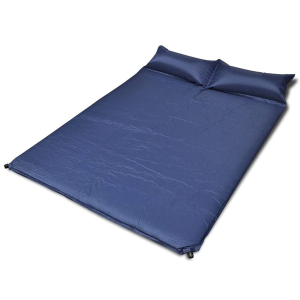 Selbstaufblasende Doppel-Schlafmatte Blau 190x130 cm