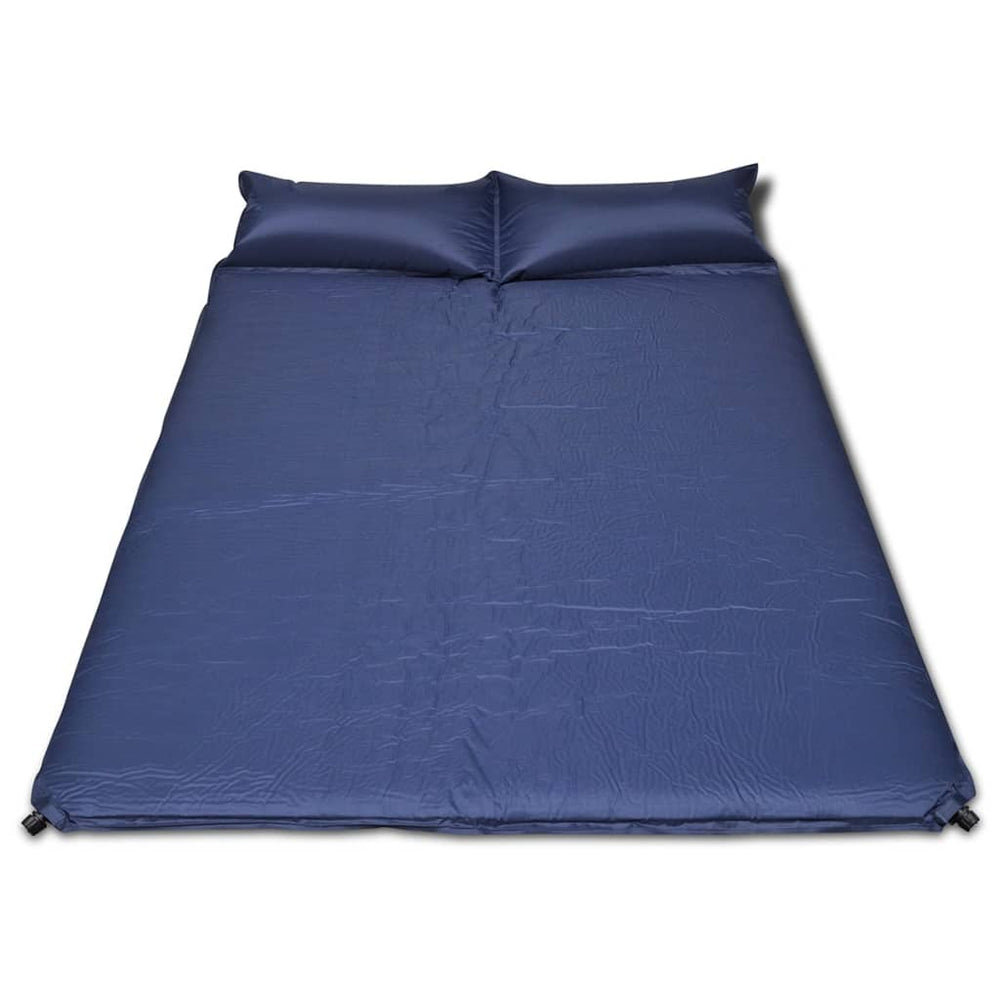 Selbstaufblasende Doppel-Schlafmatte Blau 190x130 cm