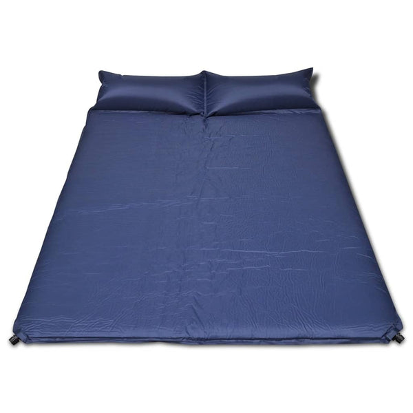 Selbstaufblasende Doppel-Schlafmatte Blau 190x130 cm