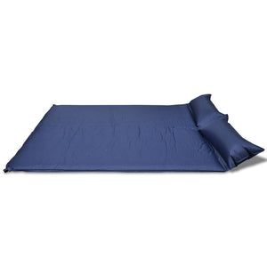 Selbstaufblasende Doppel-Schlafmatte Blau 190x130 cm