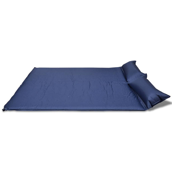 Selbstaufblasende Doppel-Schlafmatte Blau 190x130 cm