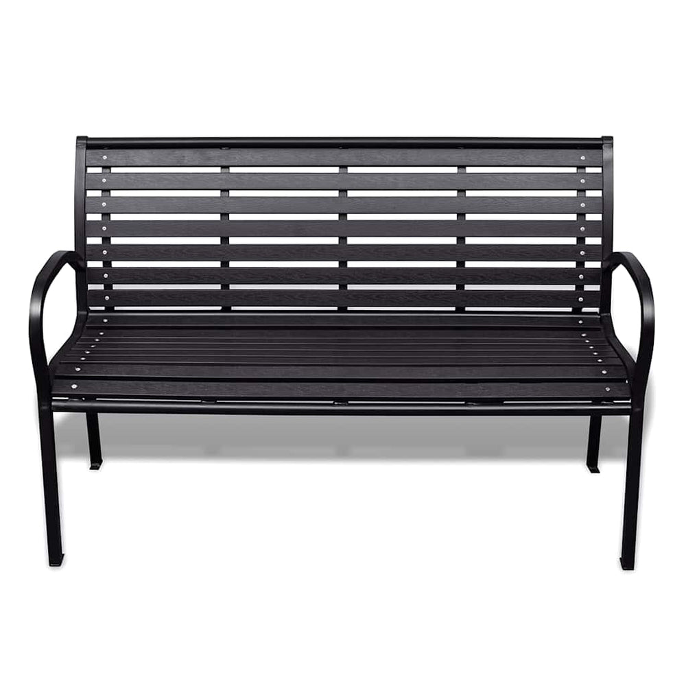 Gartenbank Schwarz Stahl WPC 125cm