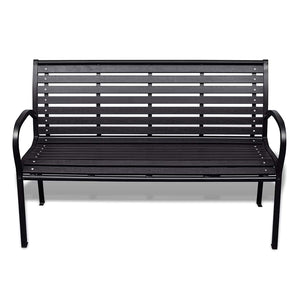 Gartenbank Schwarz Stahl WPC 125cm