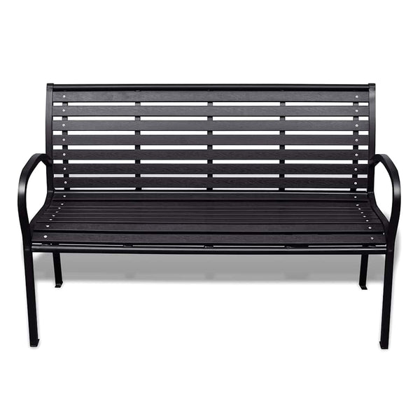 Gartenbank Schwarz Stahl WPC 125cm