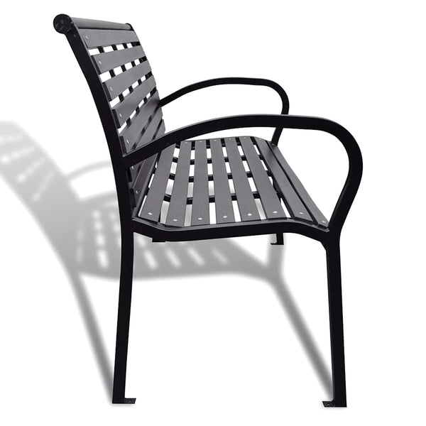 Gartenbank Schwarz Stahl WPC 125cm