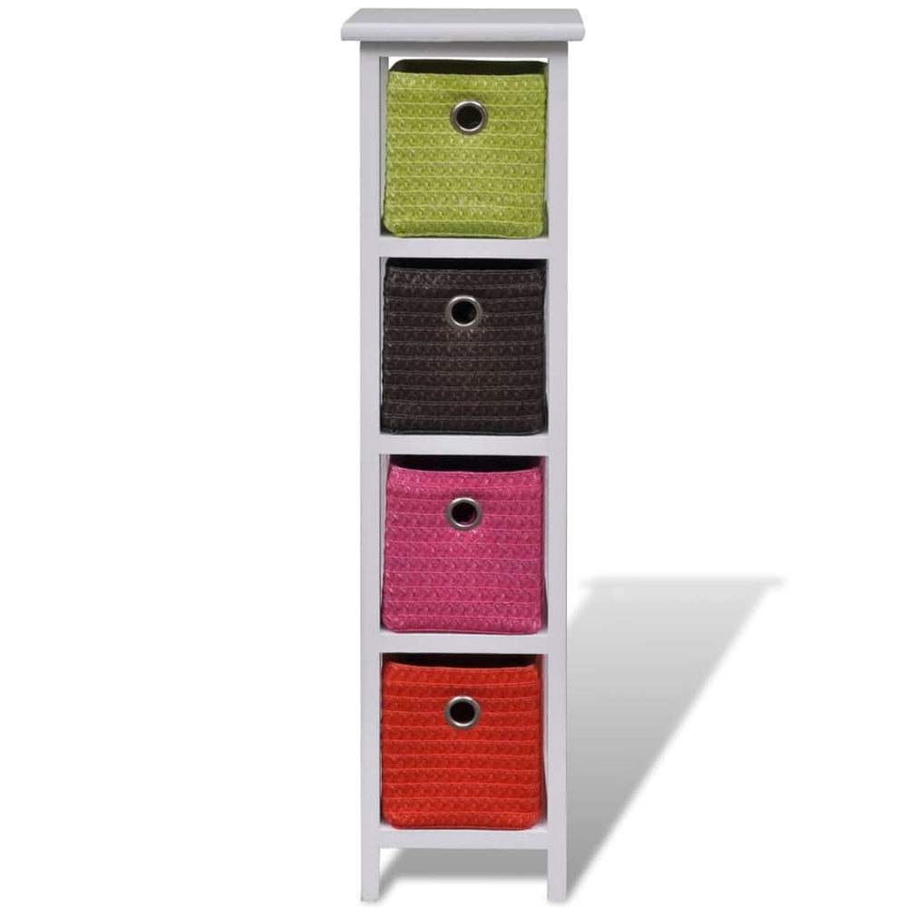 vidaXL Commode avec paniers multicolores Bois de paulownia