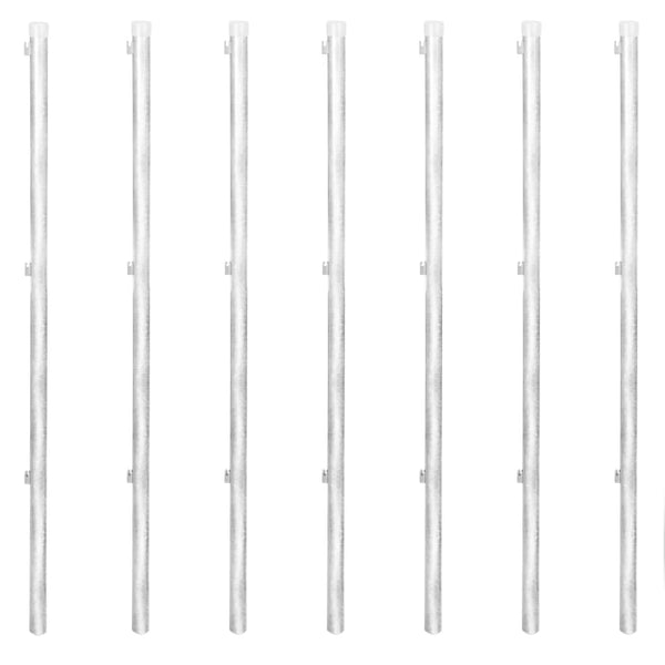 Maschendrahtzaun mit Pfosten Stahl Verzinkt 15x1,25 m Silbern