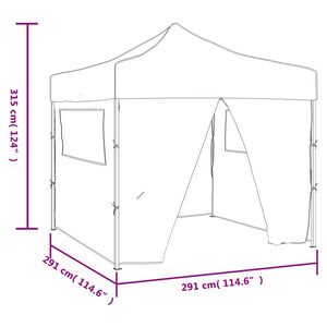 Faltzelt 3x3m mit 4 Wänden Cremeweiß