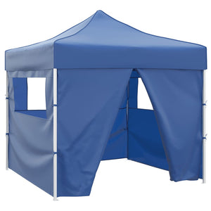 Faltzelt 3x3 m Blau mit 4 Seitenwänden