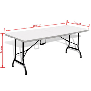 Klappbarer Gartentisch Weiß 180 cm