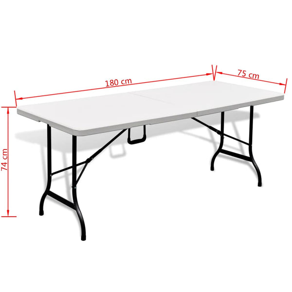 Klappbarer Gartentisch Weiß 180 cm