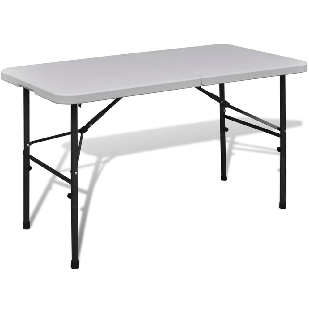 vidaXL Table de jardin pliante 122 cm en PEHD blanc