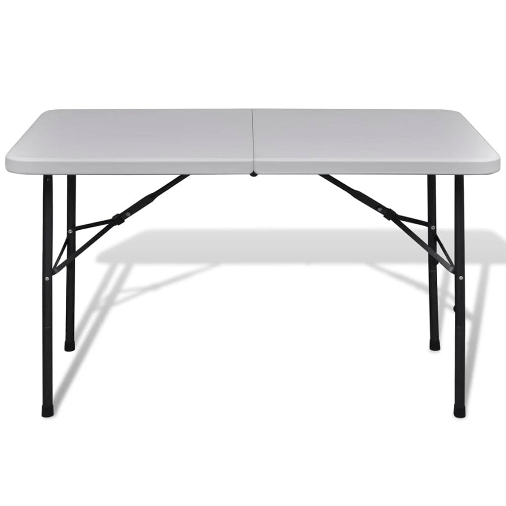 vidaXL Table de jardin pliante 122 cm en PEHD blanc