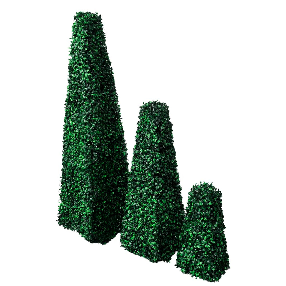 Künstliches Buchsbaum-Set Pyramide, 3-teilig
