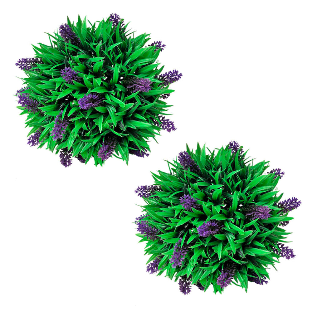 Künstliche Buchsbaumkugel mit Lavendel, 2er-Set, 28cm