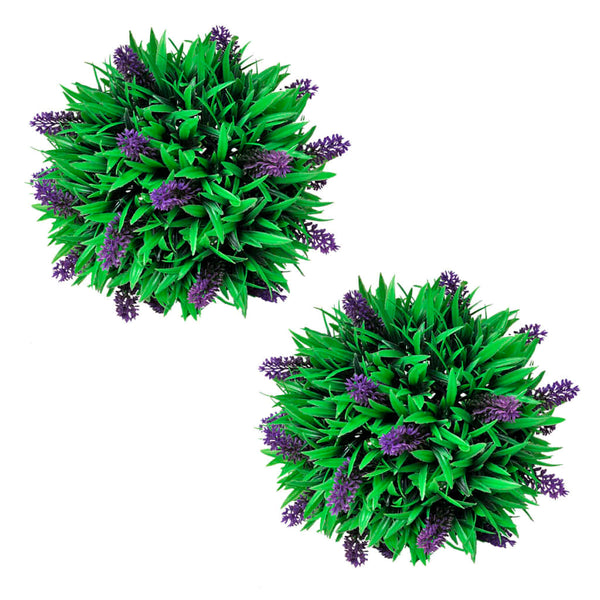 Künstliche Buchsbaumkugel mit Lavendel, 2er-Set, 28cm