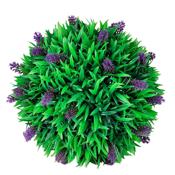 Künstliche Buchsbaumkugel mit Lavendel, 30cm, 2er Set