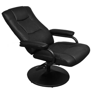 TV-Sessel mit Hocker Schwarz Kunstleder