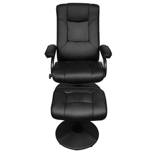 TV-Sessel mit Hocker Schwarz Kunstleder