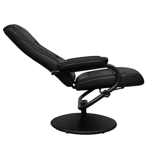 TV-Sessel mit Hocker Schwarz Kunstleder