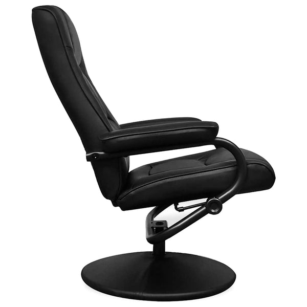TV-Sessel mit Hocker Schwarz Kunstleder