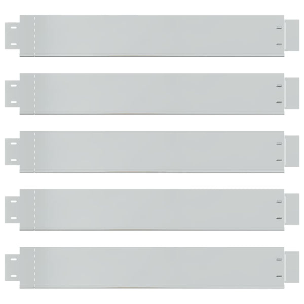 Flexible Rasenkante 5-er Set Verzinkter Stahl 100x14 cm